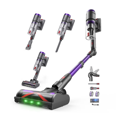 Aspirapolvere Senza Fili 90 Min, 600W/58000Pa, Scopa Elettrica Senza Fili, Aspirapolvere Senza Filo con LED Touchscreen, Autoportante Anti-Avvolgimento per Tappeti/Pavimenti/Peli Animali