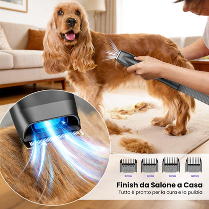 Aspirapolvere Senza Fili Potente, 600W/58000Pa/75Min, Scopa Elettrica Senza Fili con Tubo Flessibile da 1 m, Tosatrice e Spazzola per Animali, Autoportante per Tappeti/Pavimenti/Peli Animali