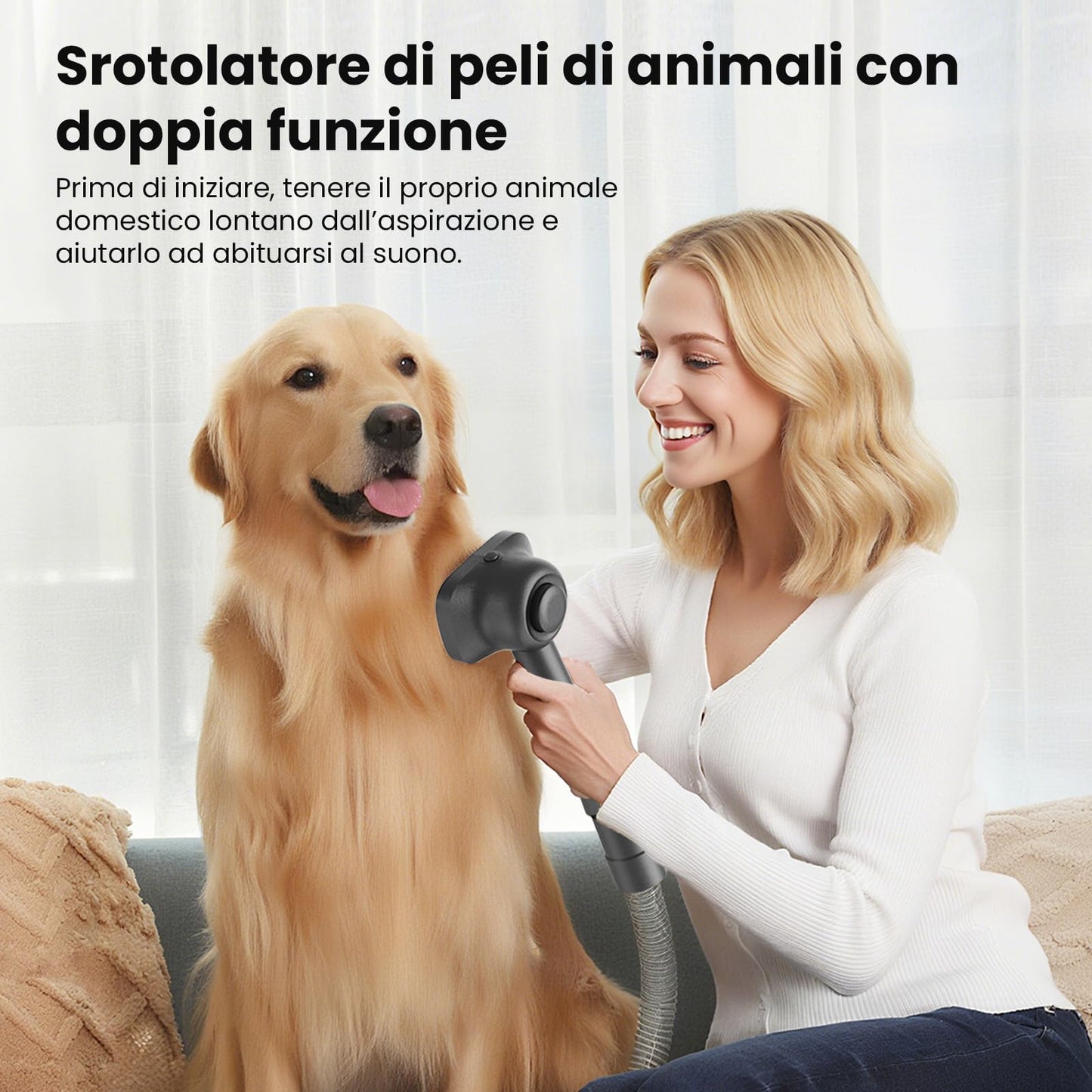 FURGO Flex V16 Aspirapolvere Senza Fili, 600W/58000Pa/75Min, Scopa Elettrica Senza Fili con Tubo Pieghevole, Tubo flessibile da 1 m, Spazzola per animali, Per Pavimenti/Tappeti
